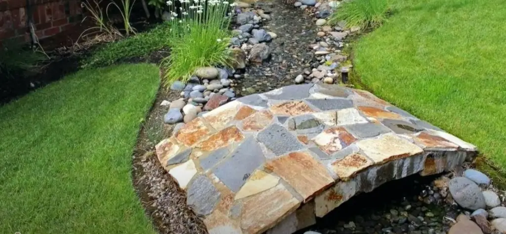 A Cherry Red Pond Crossing