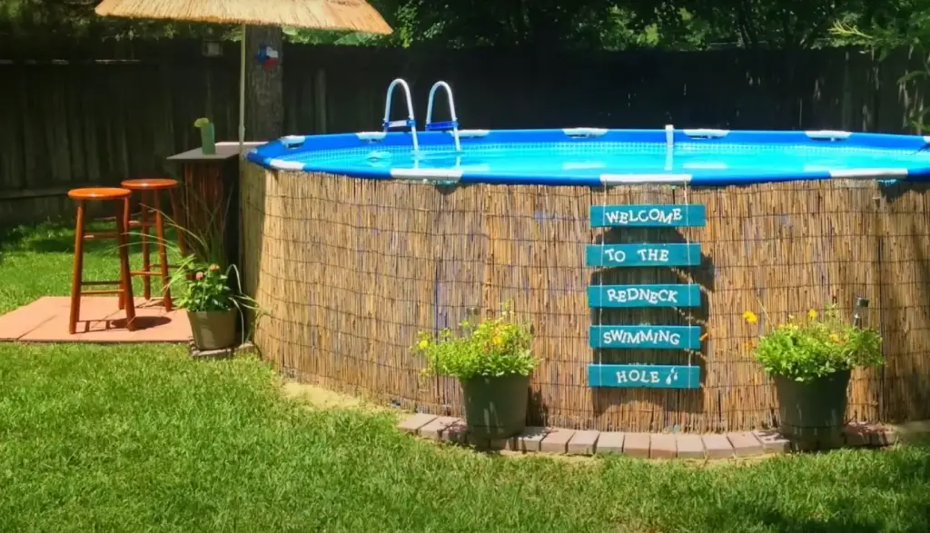 What is the best thing to put on the ground around an above-ground pool?