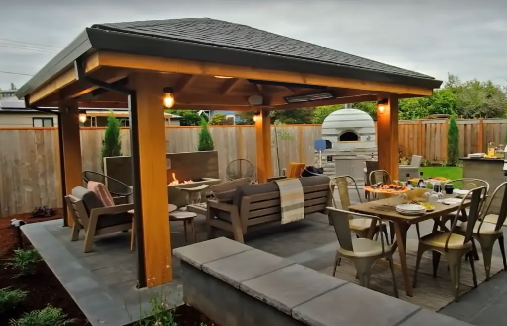 Octagonal Gazebo Around Above Ground Hot Tub