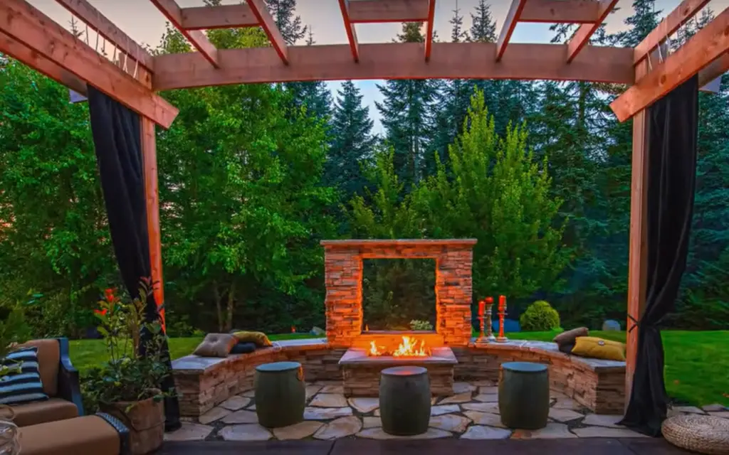 Flat Top Gazebo And Hot Tub