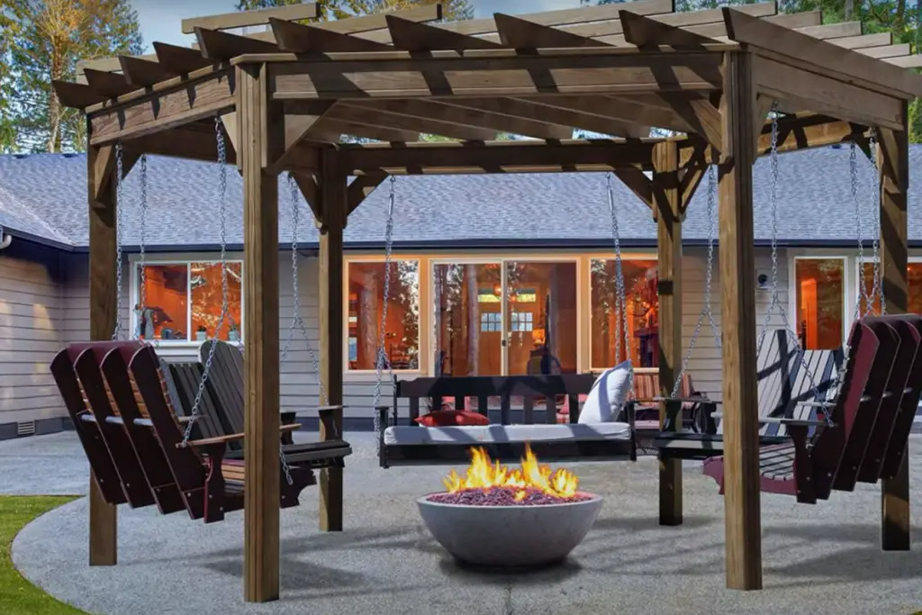 What do you put in the bottom of an outdoor fire pit?